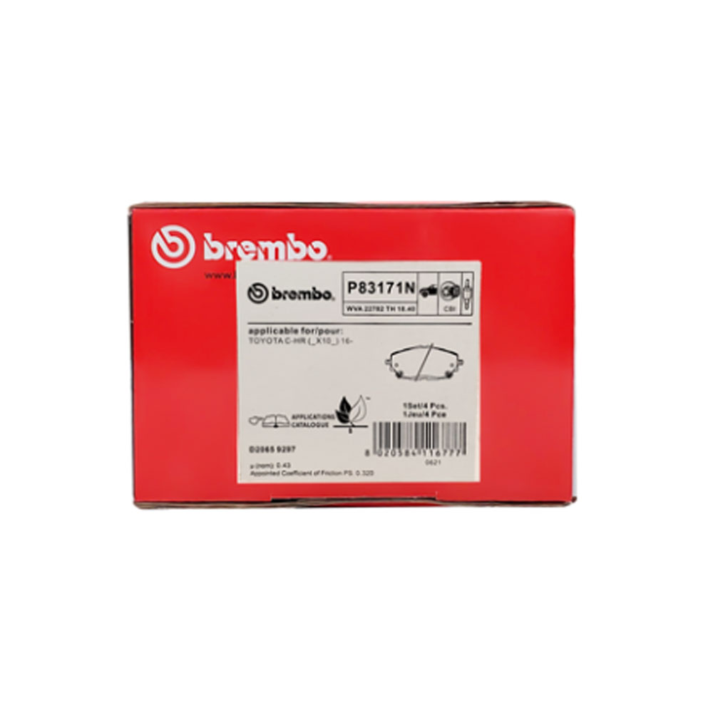 BREMBO FRONT BRAKE PAD FOR TOYOTA C-HR P83171N